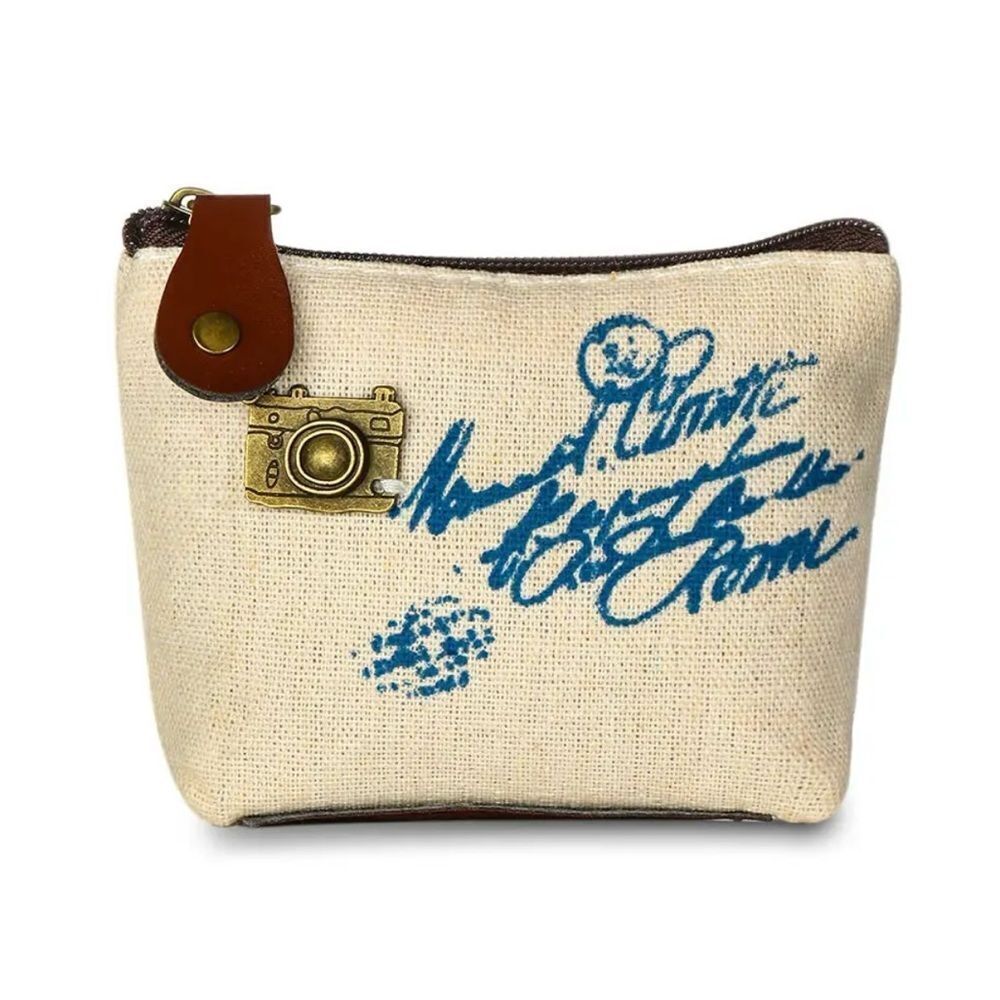 ‎CREAM CAMERA CANVAS MINI COIN PURSE